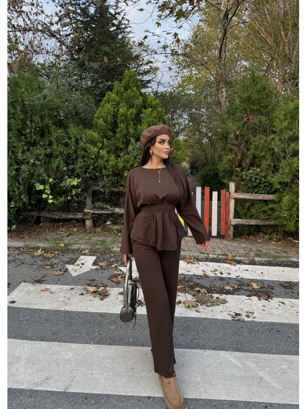 Kahverengi Modal Pileli Salaş Takım