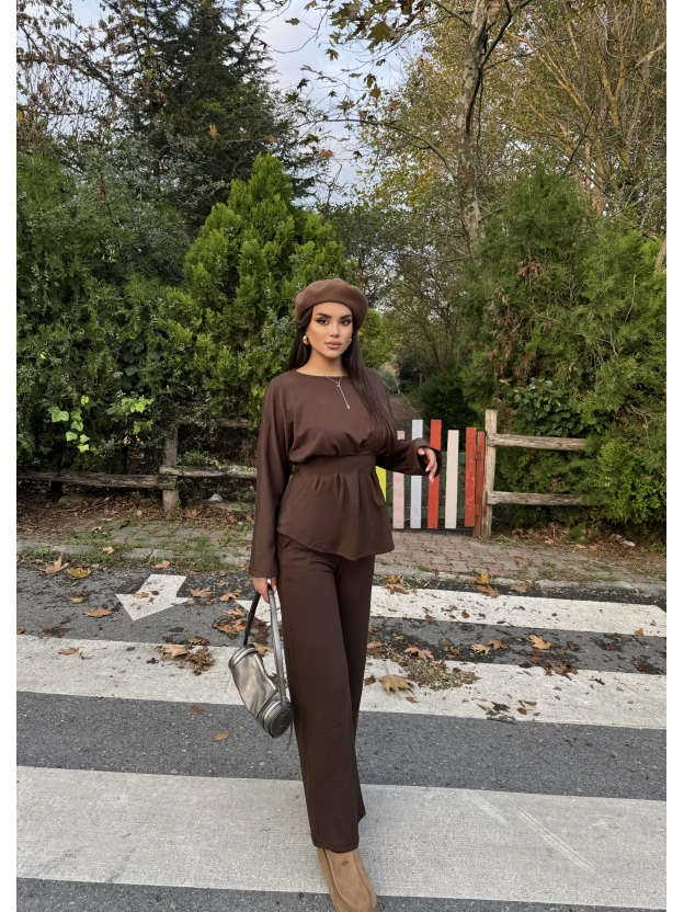 Kahverengi Modal Pileli Salaş Takım