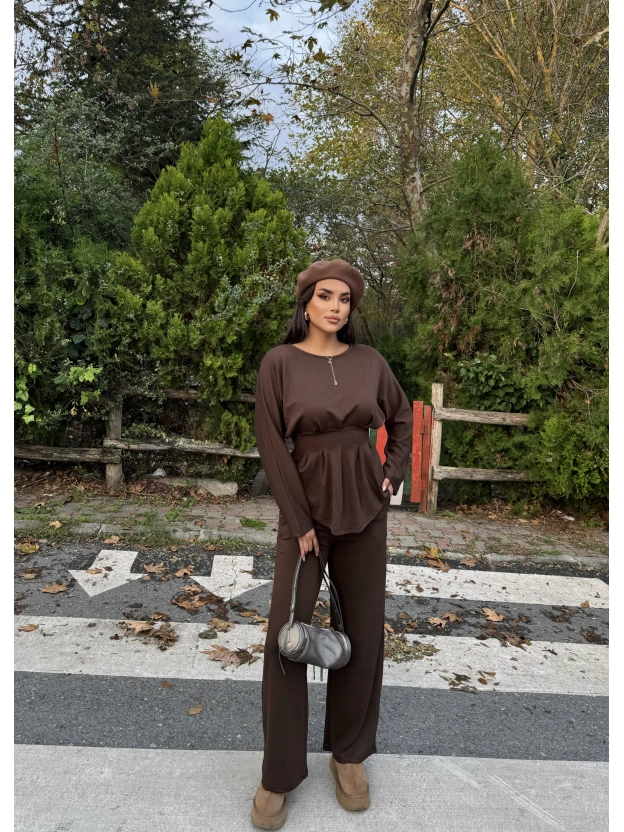 Kahverengi Modal Pileli Salaş Takım