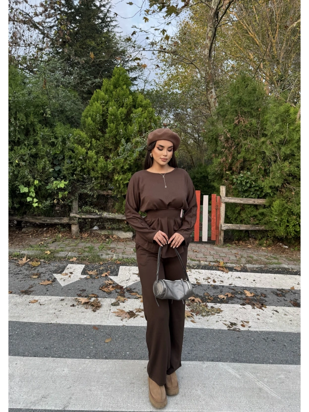 Kahverengi Modal Pileli Salaş Takım