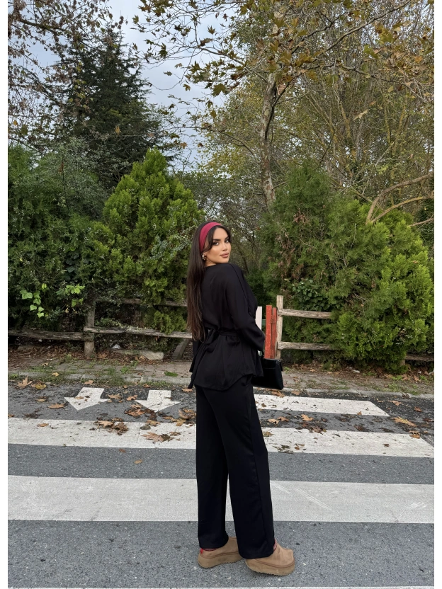 Siyah Modal Pileli Salaş Takım