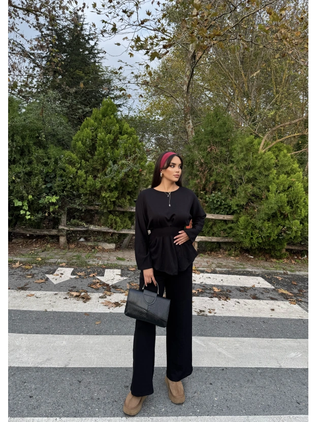 Siyah Modal Pileli Salaş Takım