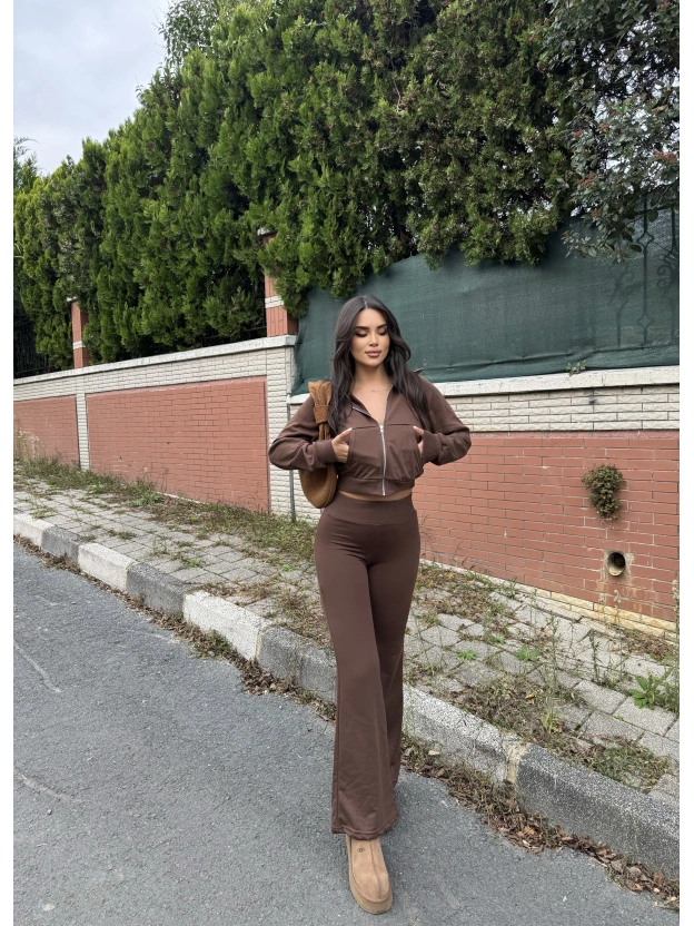 Kahverengi Zra Model Eşofman Takımı