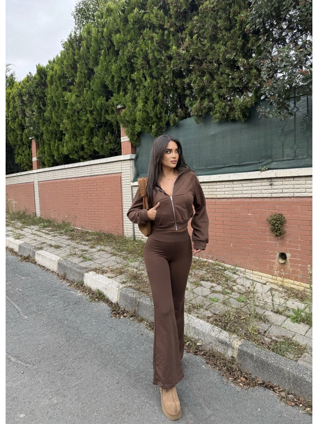 Kahverengi Zra Model Eşofman Takımı