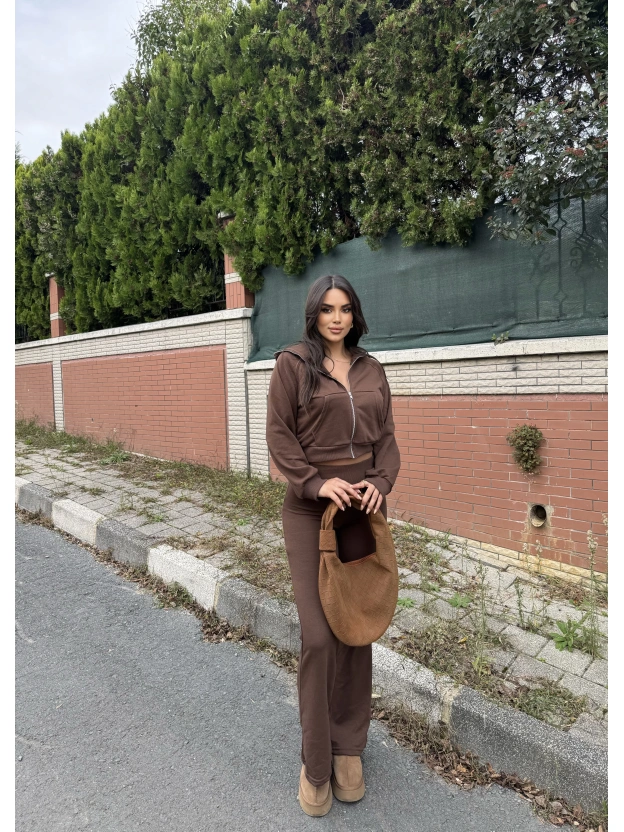 Kahverengi Zra Model Eşofman Takımı