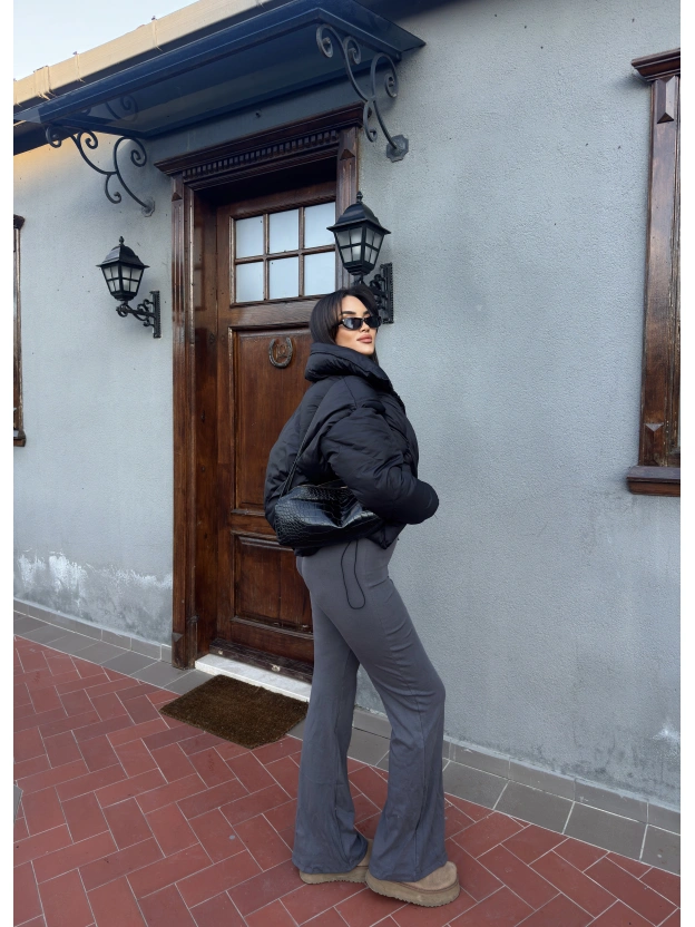 Antrasit Bağcıklı Tayt Pantolon