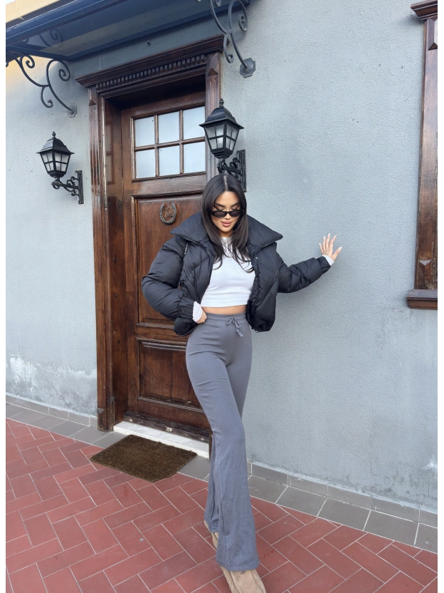 Antrasit Bağcıklı Tayt Pantolon