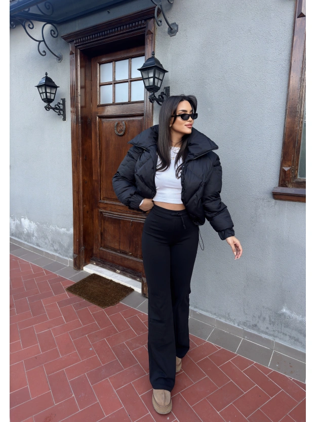 Siyah Bağcıklı Tayt Pantolon