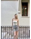 Siyah Çizgili Şort