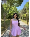 Pembe Askılı Şortlu Elbise
