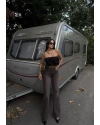 Kahverengi Wide Leg Pantolon