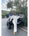 Bej Oversize Triko Alt Üst Takım