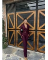 Bordo Fitilli Fermuarlı Alt Üst Takım