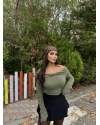 Haki Madonna Yaka Yumoş Kazak