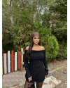 Siyah Madonna Yaka Yumoş Kazak
