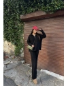 Siyah Fermuarlı Triko Takım