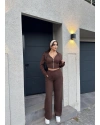 Kahverengi Korse Detay Alt Üst Takım