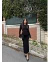 Siyah Sırt Dekolteli Uzun Elbise