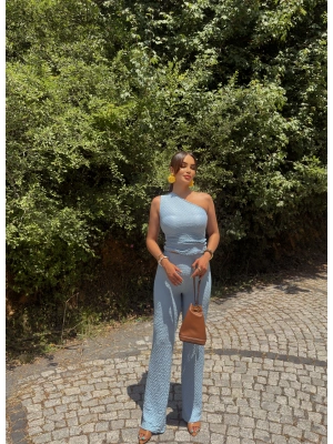 Mavi Omuz Detay Bürümcük Alt Üst Takım