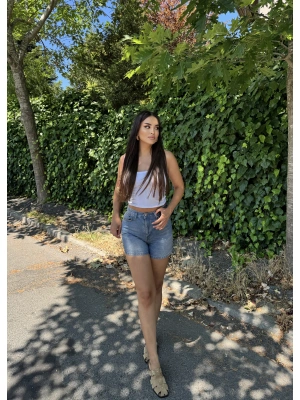 Mavi Kot Şort