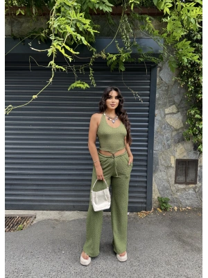 Haki Boyundan Bağlamalı Bürümcük Takım