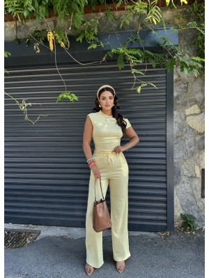 Sarı Omuz Detay Alt Üst Takım