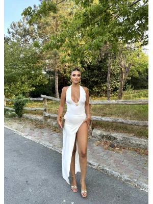 Beyaz Deniz Yıldızı Aksesuar Bodysuit Ve Etek Takım