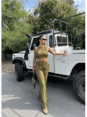 Yeşil Dikiş Detay Alt Üst Takım