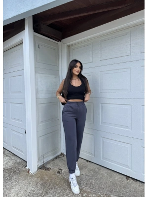 Antrasit 3 İplik Jogger Eşofman Altı