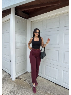 Bordo 3 İplik Jogger Eşofman Altı