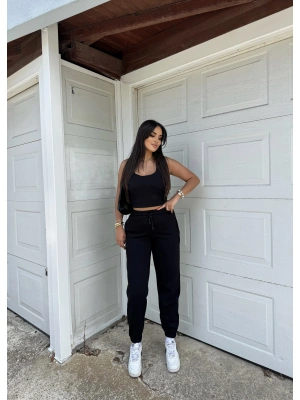 Siyah 3 İplik Jogger Eşofman Altı