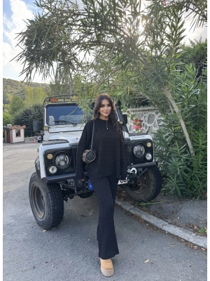 Siyah Oversize Triko Alt Üst Takım