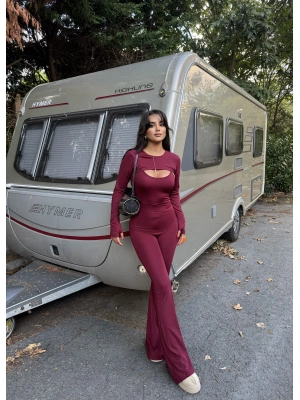 Bordo İkili Bluz Tulum