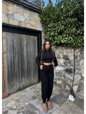 Siyah Modal Fermuarlı Takım