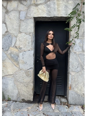 Siyah Tül Detay Tasarım Takım