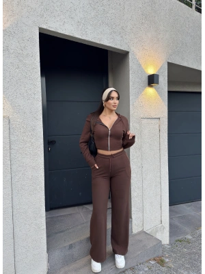 Kahverengi Korse Detay Alt Üst Takım