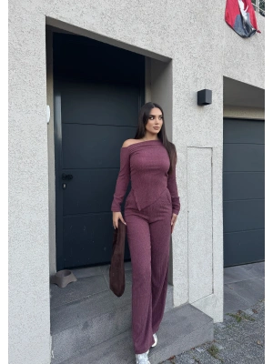 Bordo Asimetrik Alt Üst Takım