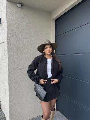 Siyah Kolej Kaşe Ceket