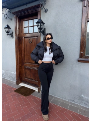 Siyah Bağcıklı Tayt Pantolon