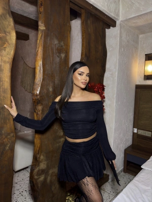 Siyah Simli Buzzy Etek Takım