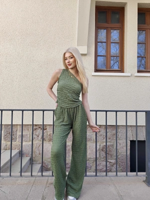 Haki Omuz Detay Bürümcük Alt Üst Takım