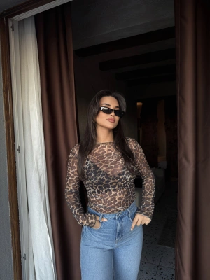 Leopar Transparan Bluz