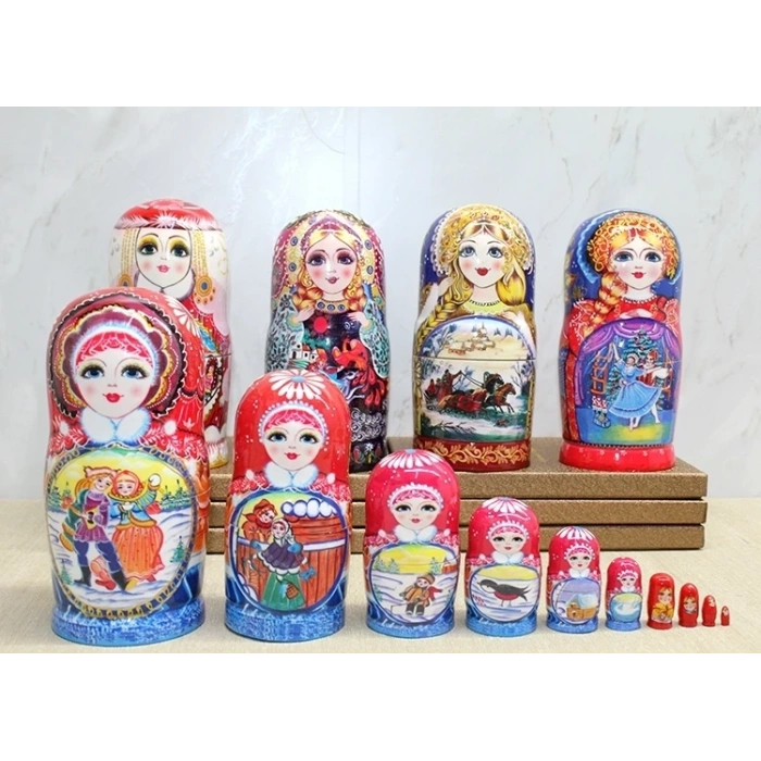 10lu Ahşap Matruşka Seti Alk4389