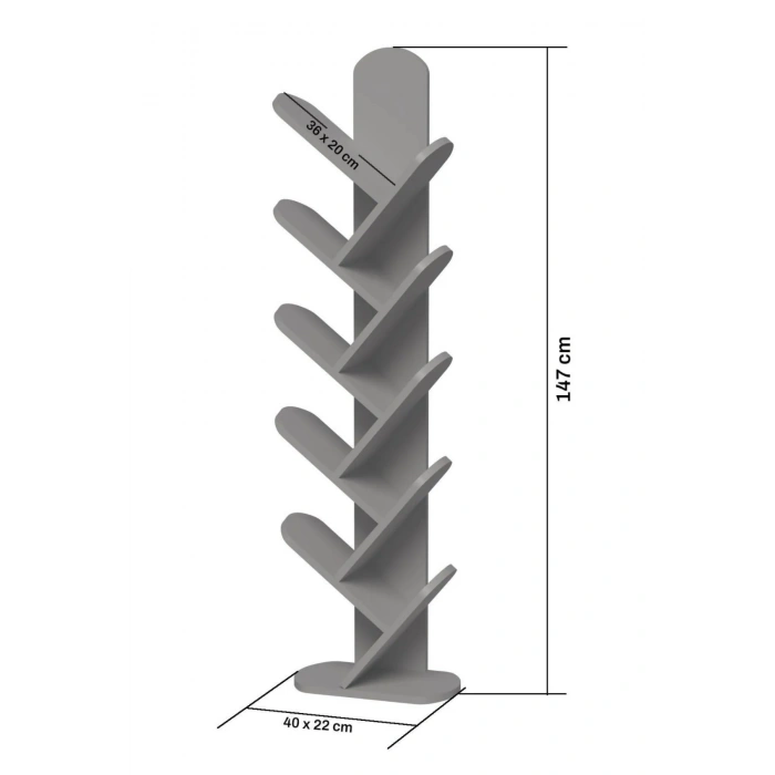 10 Raflı Kitaplık Ekru 147 cm