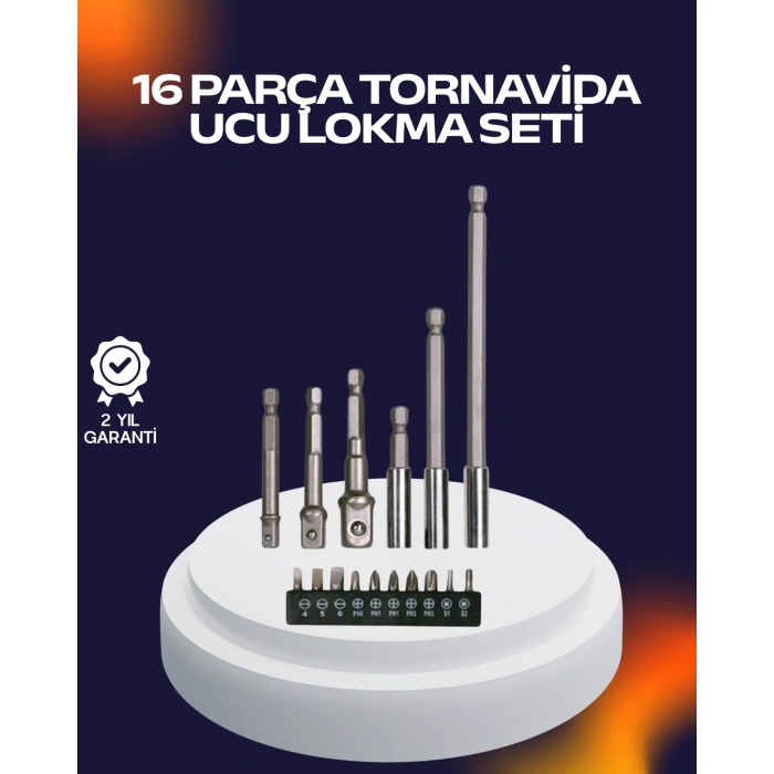 16 Parça Usta İşçilik Bits Takımı Vida Sökme Takma Set