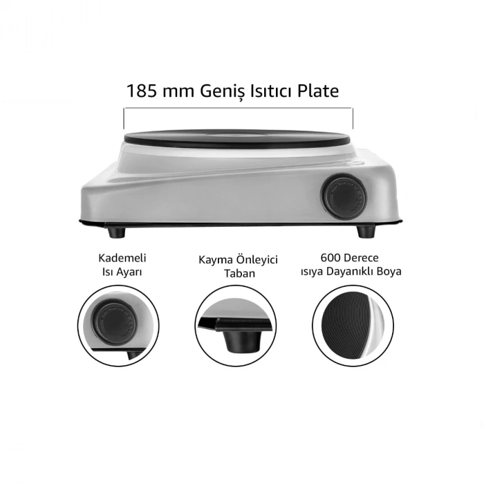 185 mm 1500W Tek Gözlü Elektrikli Ocak