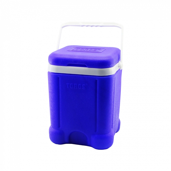 20L Mavi Kare Plastik Buzluk - Taşıma Kulplu