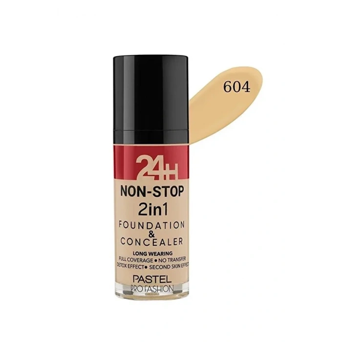24H Non Stop 2in1 Foundation & Concealer - No: 604 Vanilla