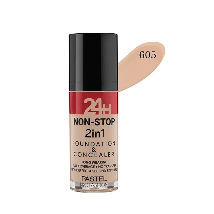 24H Non Stop 2in1 Foundation & Concealer - No: 605 Sand