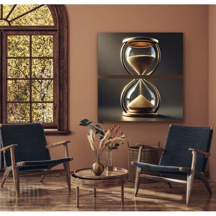 2li Kum Saati Kanvas Tablo 60x120cm x2